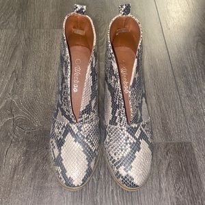 Snakeskin booties